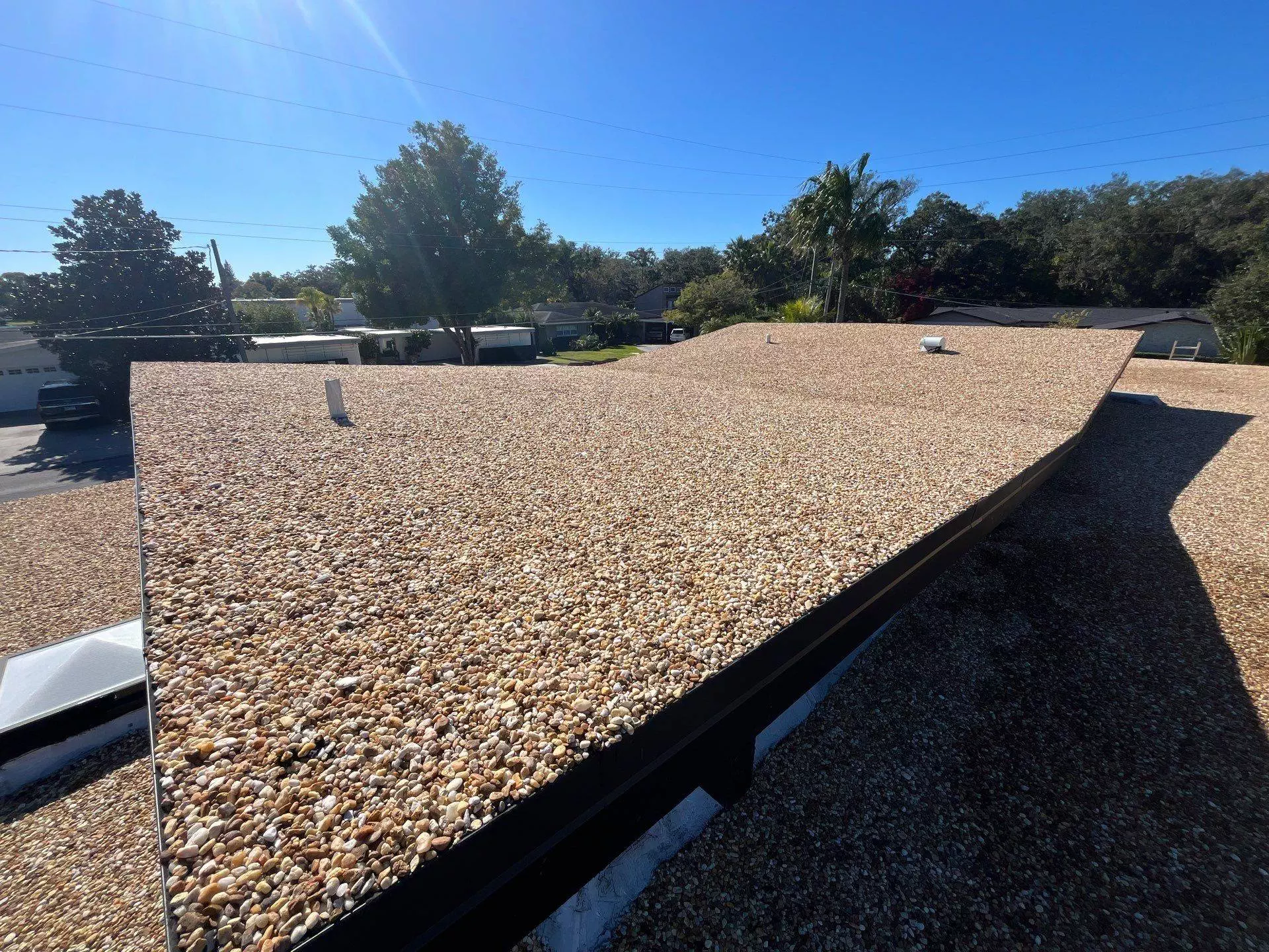 up close of built up roofing BUR on roof