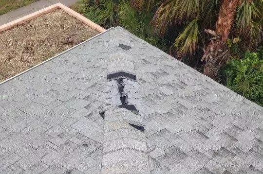 shingle damage on roof needing roof repair